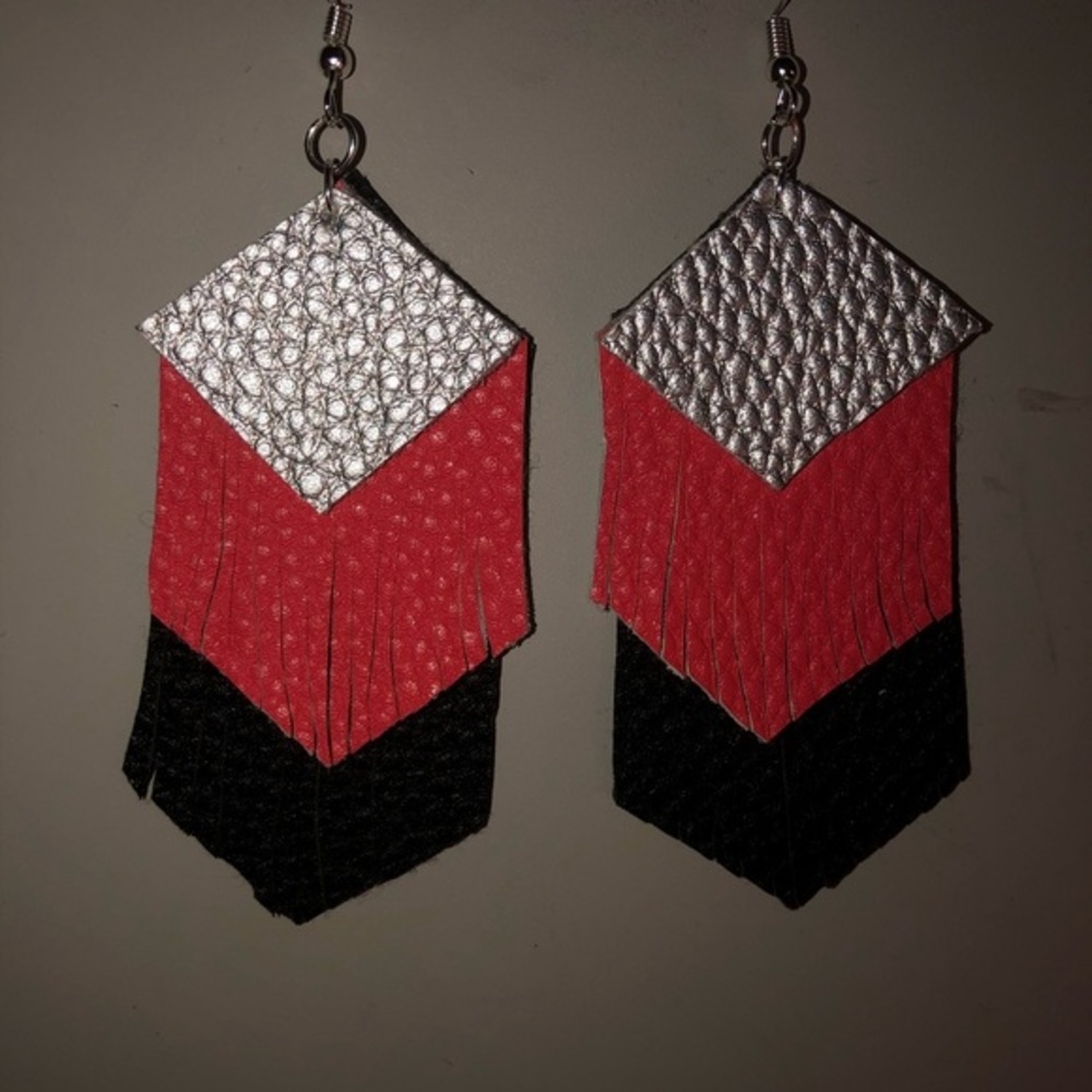 Faux Leather Earrings - Picture 2 of 4